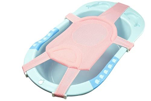 Baby Bath Tub Anti-Slip Infant Bath Cushion Lounger Insert for Infant Bath Newborn Shower Mesh Baby Bath Tub for Baby Toddler Baby Shower Bathtub Sit Up Infant Bathtub Mat Baby Bath Support Lounger