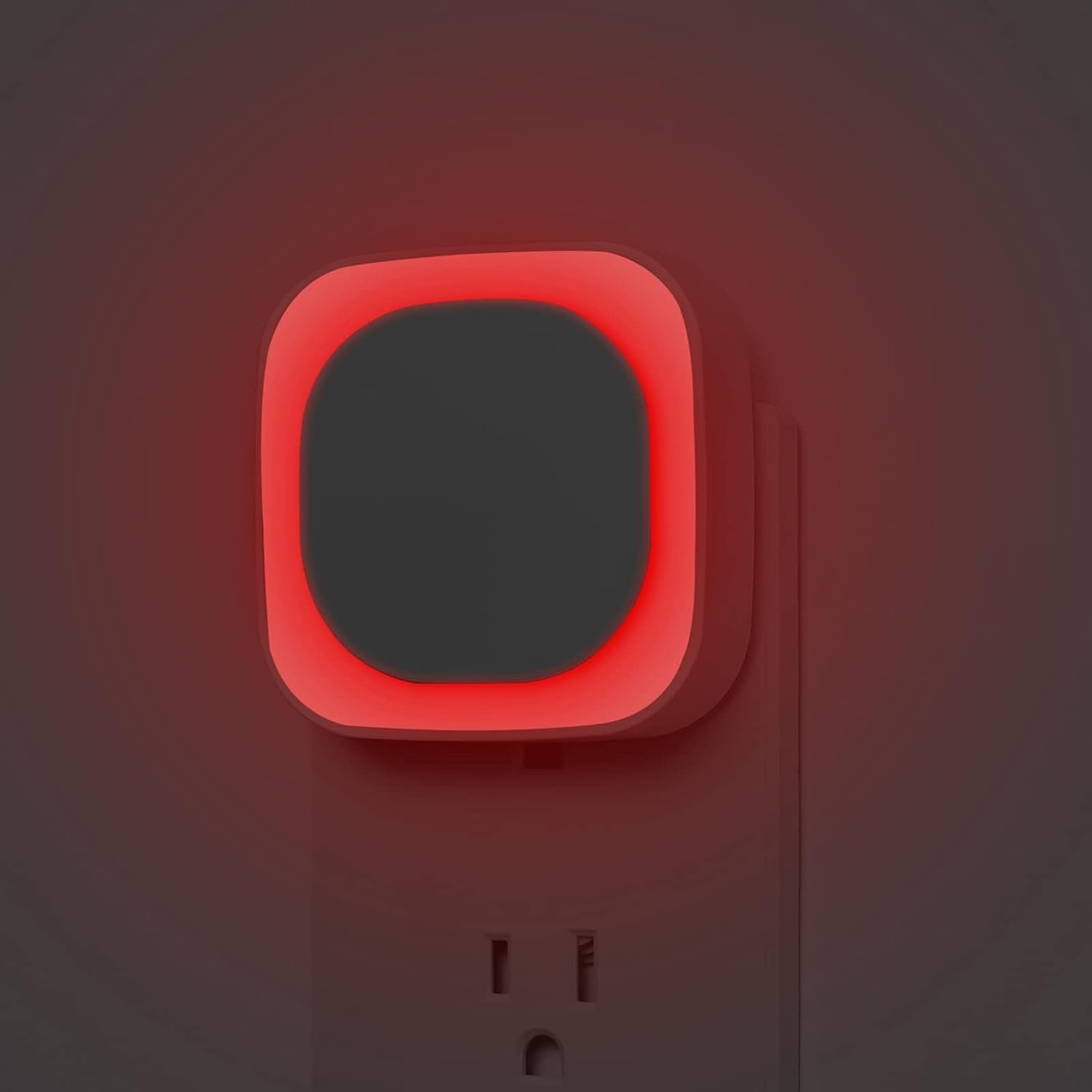 YUNLEX 2 Pack Red Night Light with Dusk to Dawn Sensor, Eye-Care Reflected Glow, 0% Blue Light True Red LED, 3-Level Brightness, Auto On/Off, Plug-in Nightlight for Sleep, Kids, Bedroom, Bathroom