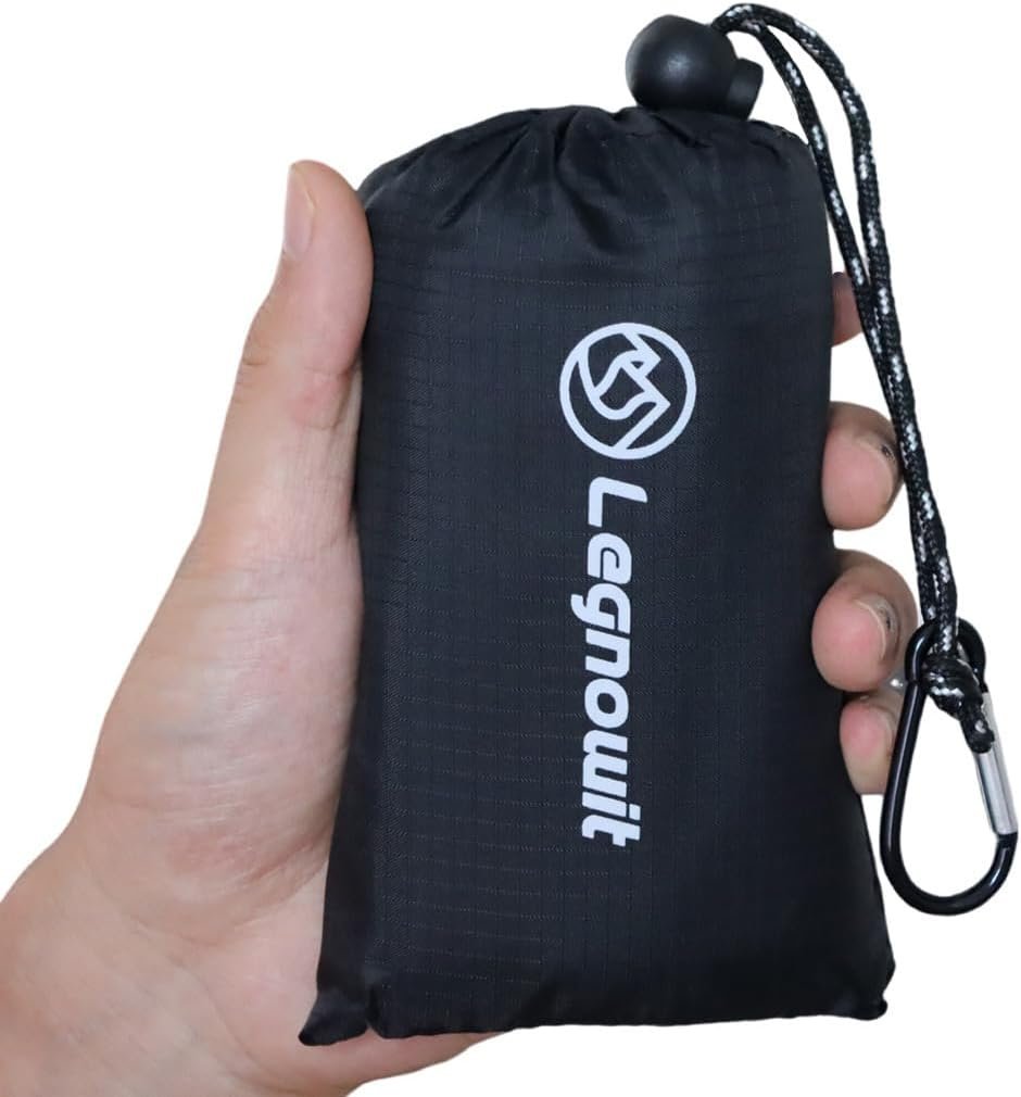 Pocket Blanket, Compact Blanket for Picnic, Beach, Festival | Sandproof, Waterproof, Stakes & Carabiner Included, Packable Lightweight Tarp for Camping, Hiking, Backpacking, Travel