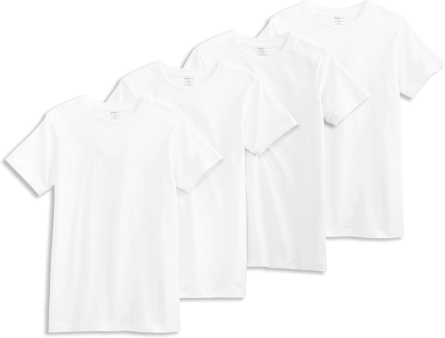 Jockey Boy’s Undershirt Boys’ 100% Cotton Crew Neck T-Shirt – 4 Pack