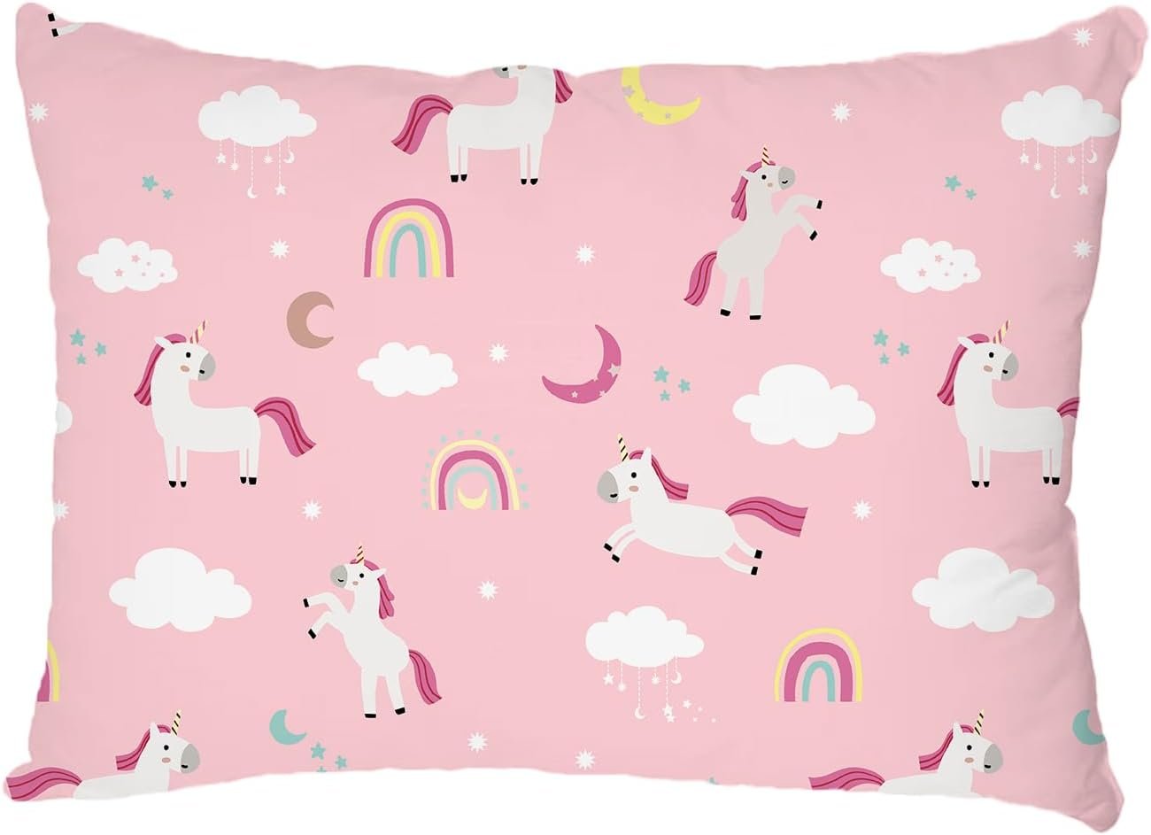 Bunnikins & Clover Toddler Pillows with Pillowcase, 13″x18″ Soft Cotton Kid Pillows for Sleeping, Bedding Small Pillow for Boys and Girls Aged 2-5 Years