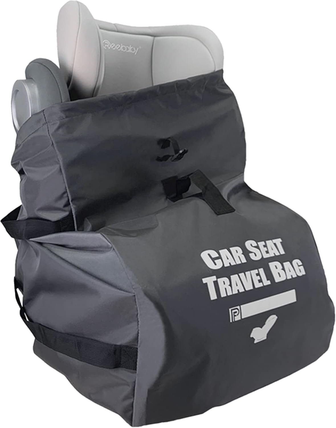 Car Seat Travel Bag for Air Travel – Profaster Airplane Carseat Gate Check Bag Backpack, Fold with Attached Carry Bag, Gray