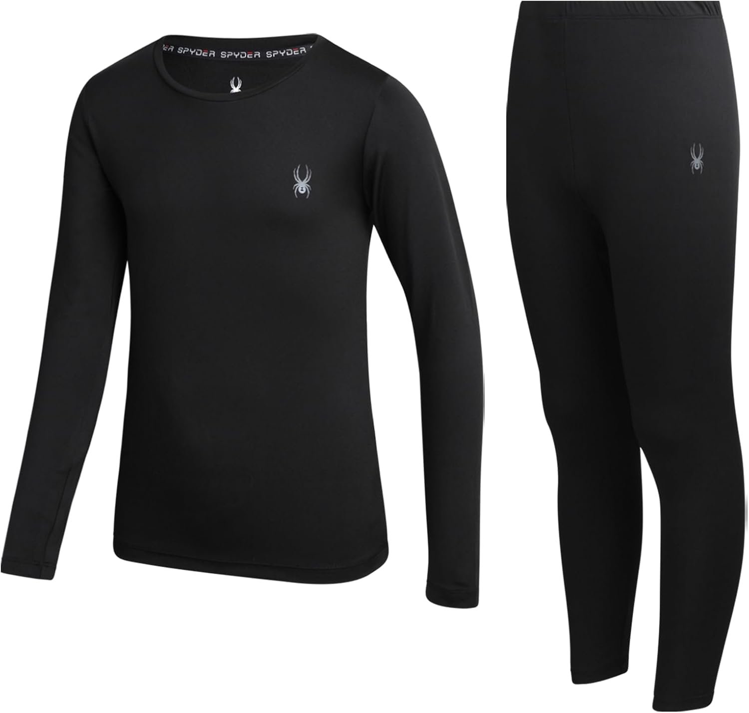 Spyder Kids Thermal Underwear Set – 2 Piece Soft Stretch Moisture Wicking Girls Boys Thermal Set Long Johns for Kids