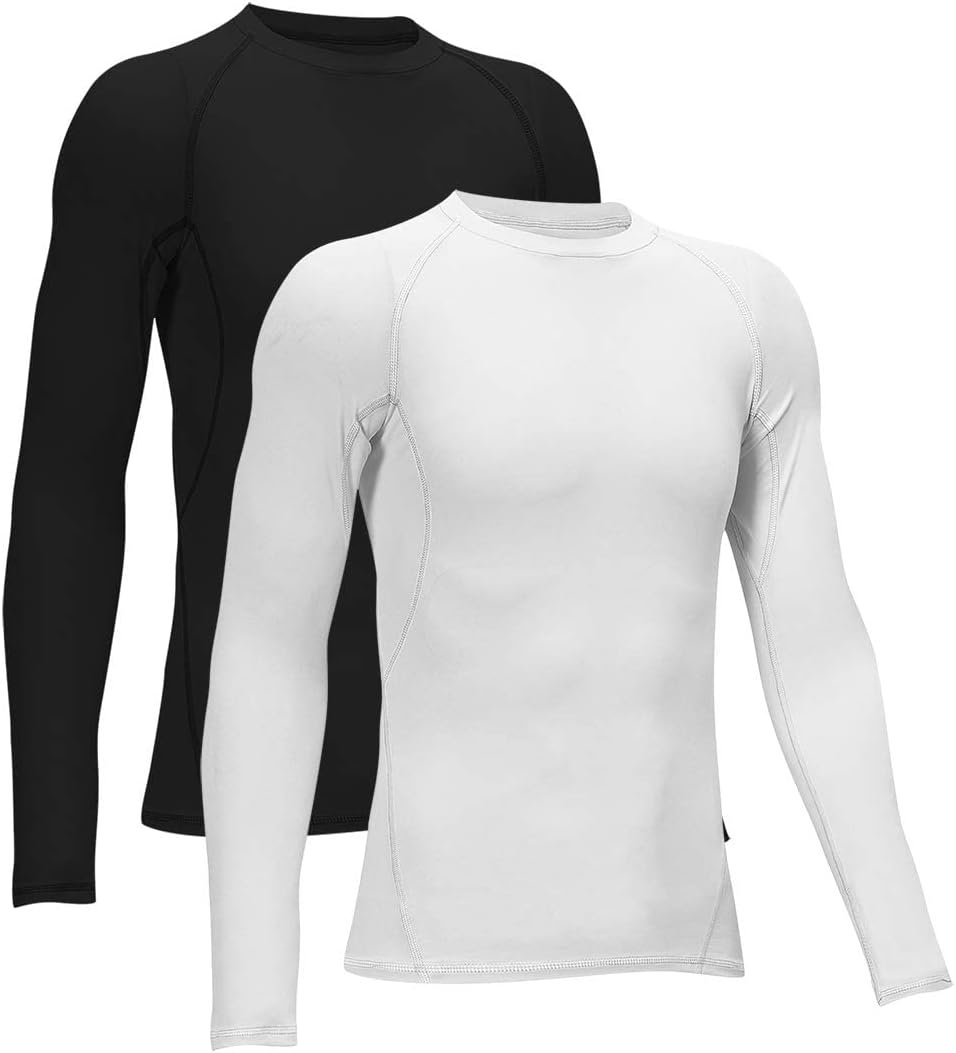 TELALEO 4, 3, 2 Pack Boys’ Girls’ Compression Shirts Youth Long Sleeve Undershirt Sports Moisture Wicking Baselayer