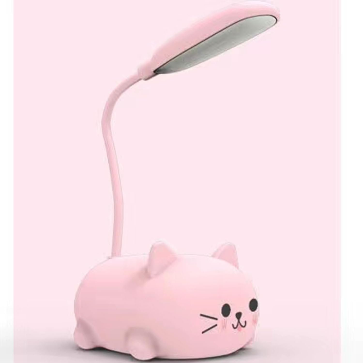 Neioaas LED Desk Lamp for Kids,Cute Cat Lamp USB Rechargeable Reading Light | Portable LED Table Light, Flexible Gooseneck Eye-Care Cartoons Small Desk Lamp Girls Gifts(Pink)