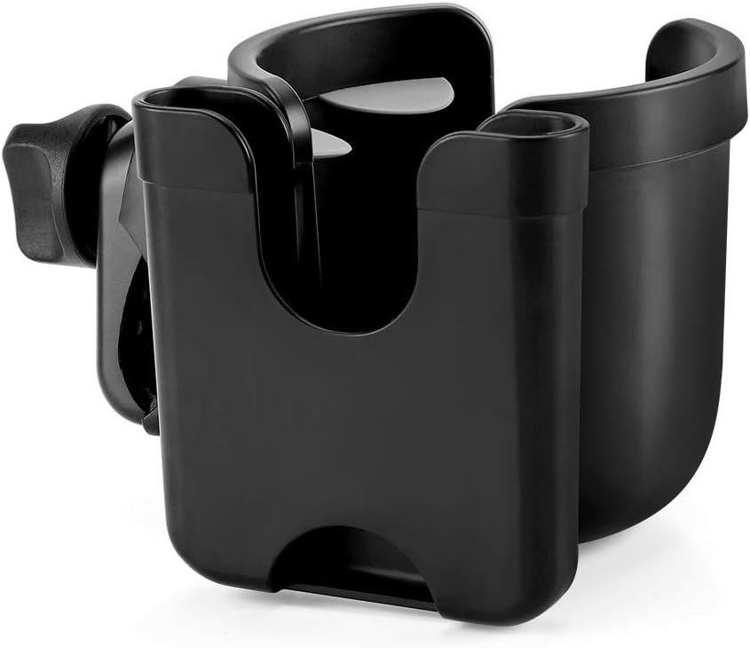 Accmor Stroller Cup Holder with Phone Holder, Bike Cup Holder, Universal Cup Holder for Uppababy Nuna Doona Strollers, 2-in-1 Cup Holder for Walker, Wheelchair, Scooter
