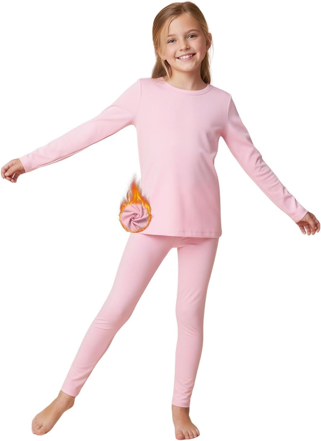 WELAKEN Girls Warm Thermal Underwear Set Kids Winter Base Layer Long Johns Sets for Cold weather/skiing