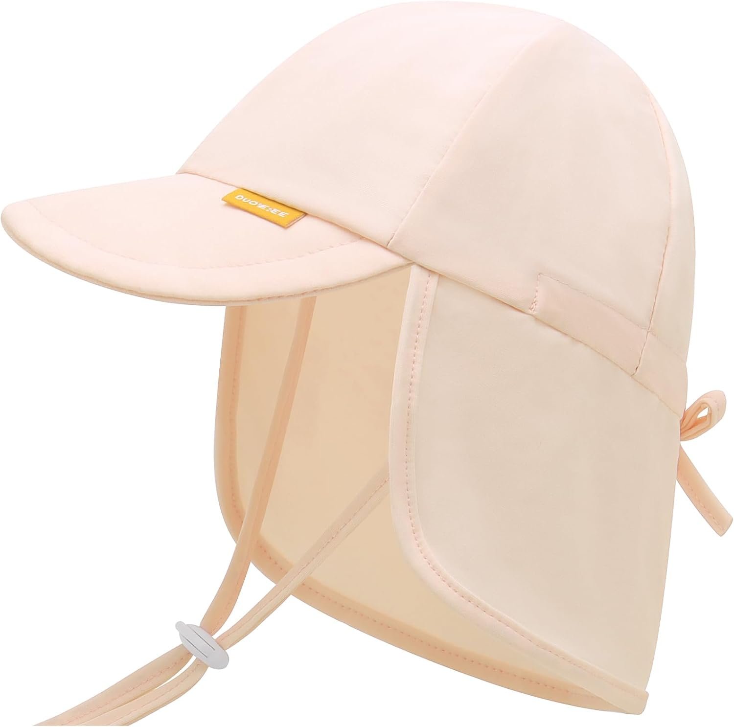 Duoyeree UPF 50+ Baby Sun Hat, Neck Flap Protection for Toddlers | UV shield, stretch nylon spandex, adjustable back drawstring, machine washable, foldable for beach travel, sizes 0-5T