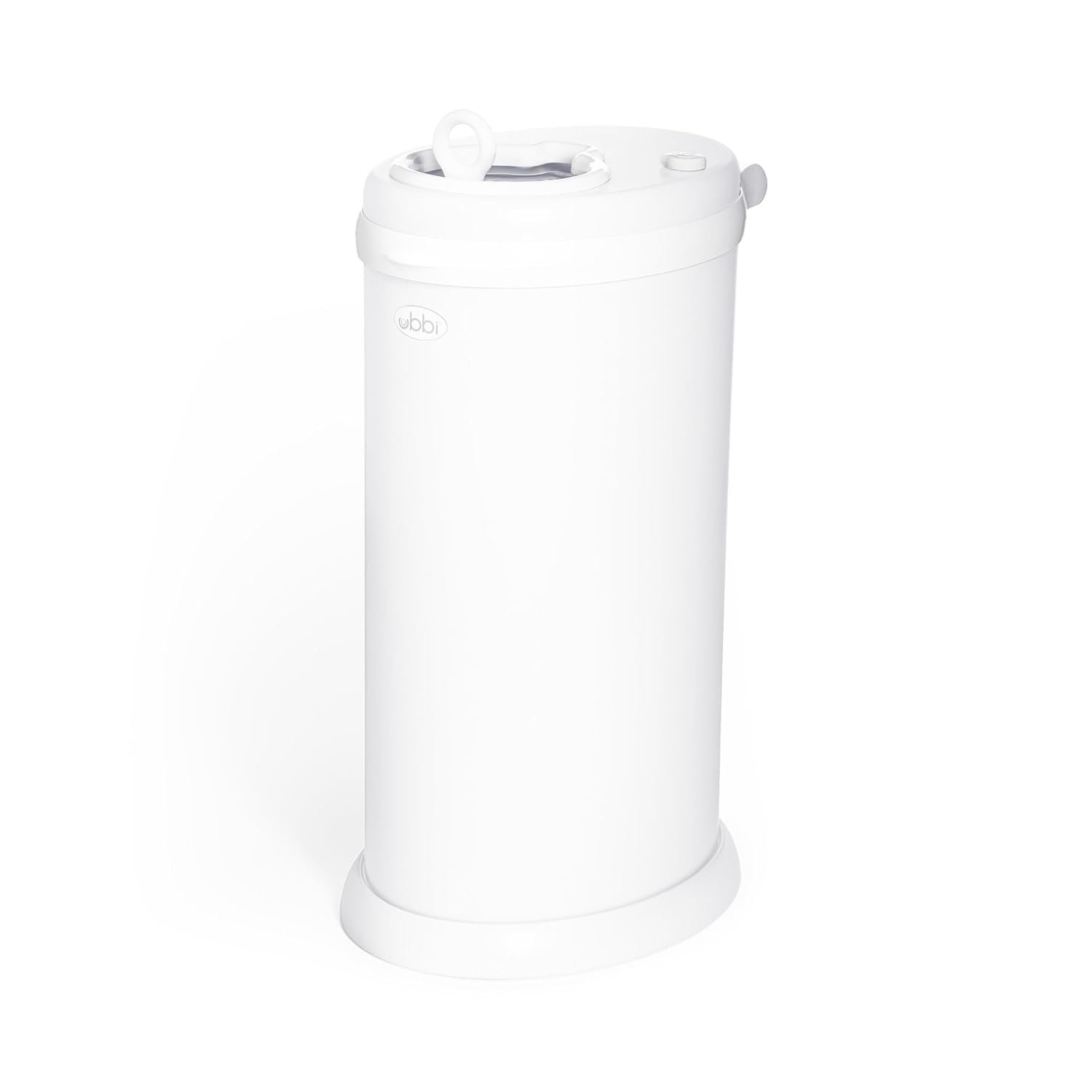 Ubbi Stainless Steel Diaper Pail, No Special Bags, Odor-Locking, White | Award-Winning Registry Must-Have, Childproof Safety Lid with Lock, Holds Up To 55 Newborn Diapers, Modern Nursery Essential