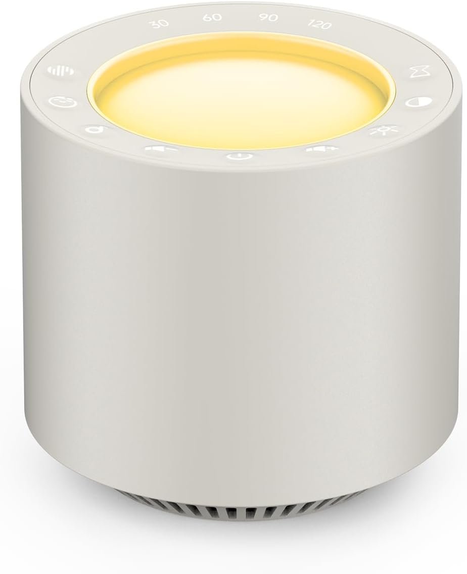 White Noise Sound Machine: Red Light Therapy Sleep Sound Machine with 38 Soothing Sounds & Calming Womb Soother, Memory Function, Dimmable Nursery Night Light with Timer for Baby Adult Gift