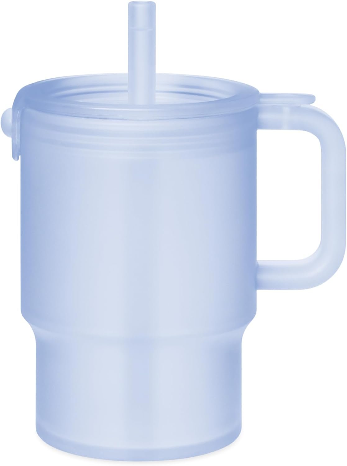 Olababy Clear Sense Silicone Tumbler with Handle & Straw 11 oz, Toddler & Kids Spill Proof Sippy Cup, Leak Resistant, BPA Free Baby Cup, Cupholder Compatible Travel Quencher (Blueberry, 1 PK)