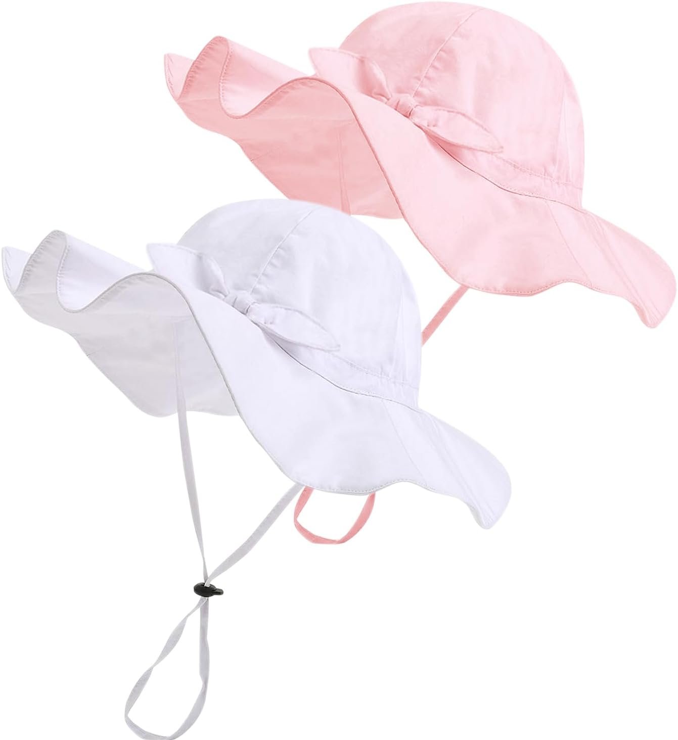 Baby Girl Sun Hat with UPF 50+ Outdoor Adjustable Beach Hat with Wide Brim Bucket Hats
