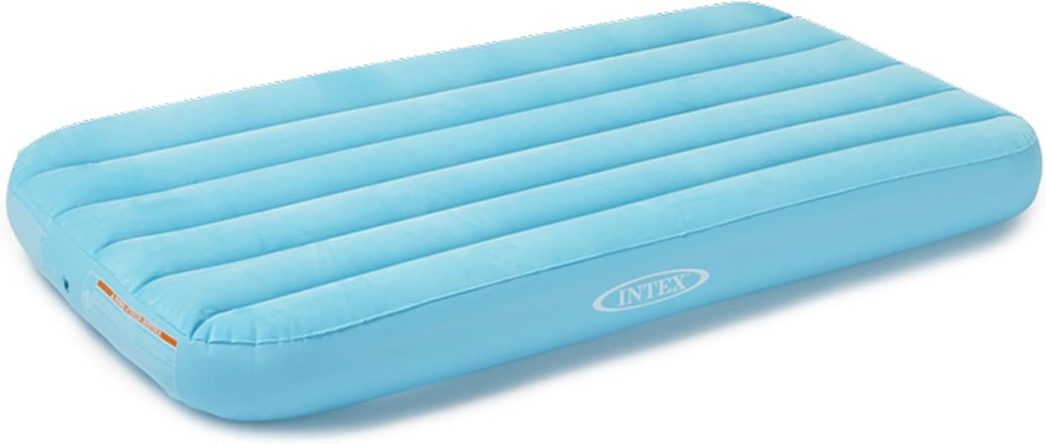 INTEX 66803EP Cozy Kidz Inflatable Airbed: Fiber-Tech – Velvety Soft Surface – Carry Bag Included – Color May Vary – 34.5″ x 62″ x 7″