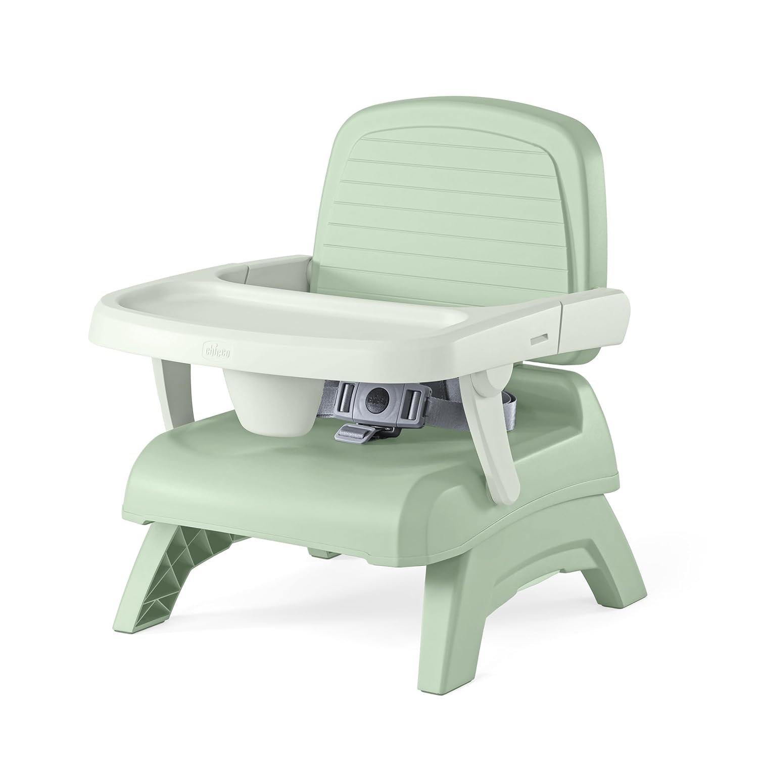 Chicco Bento 3-in-1 Portable Booster Seat for Kitchen Chair, up to 50 lbs | Sage, converts to toddler chair or floor seat, 3-point harness, 2 heights, 6 months+, BPA-free dishwasher-safe tray