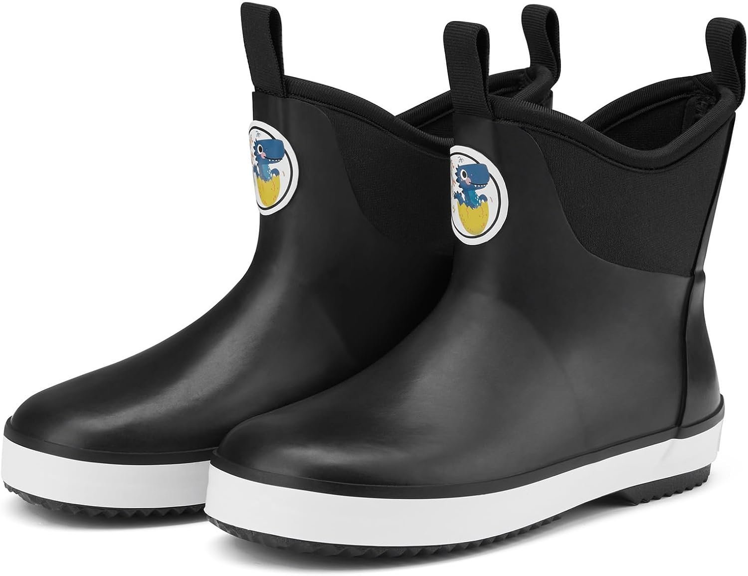 HISEA Kid’s Deck Boots Waterproof Lightweight Ankle Rain Boots for Boys Girls Rubber Boots Non-slip Child Rain Shoes