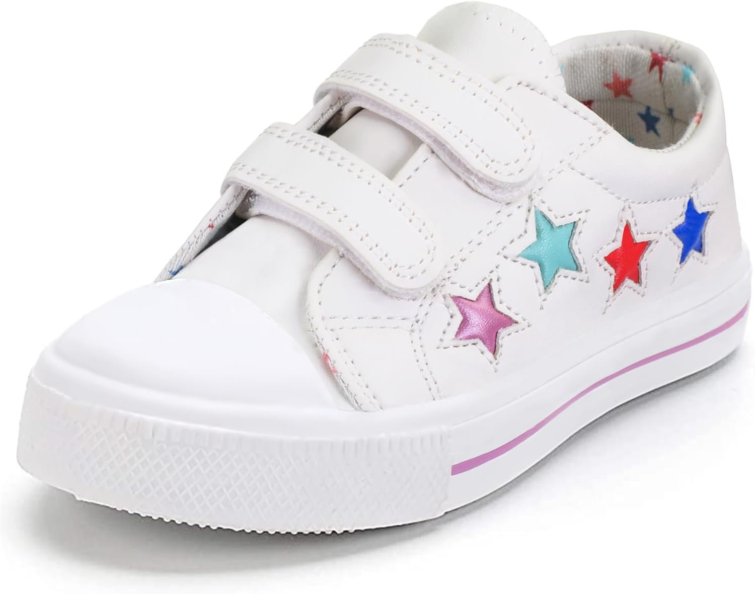 K KomForme Toddler Sneakers Girls Shoes with Dual Hook and Loops | Comfortable, Lightweight
