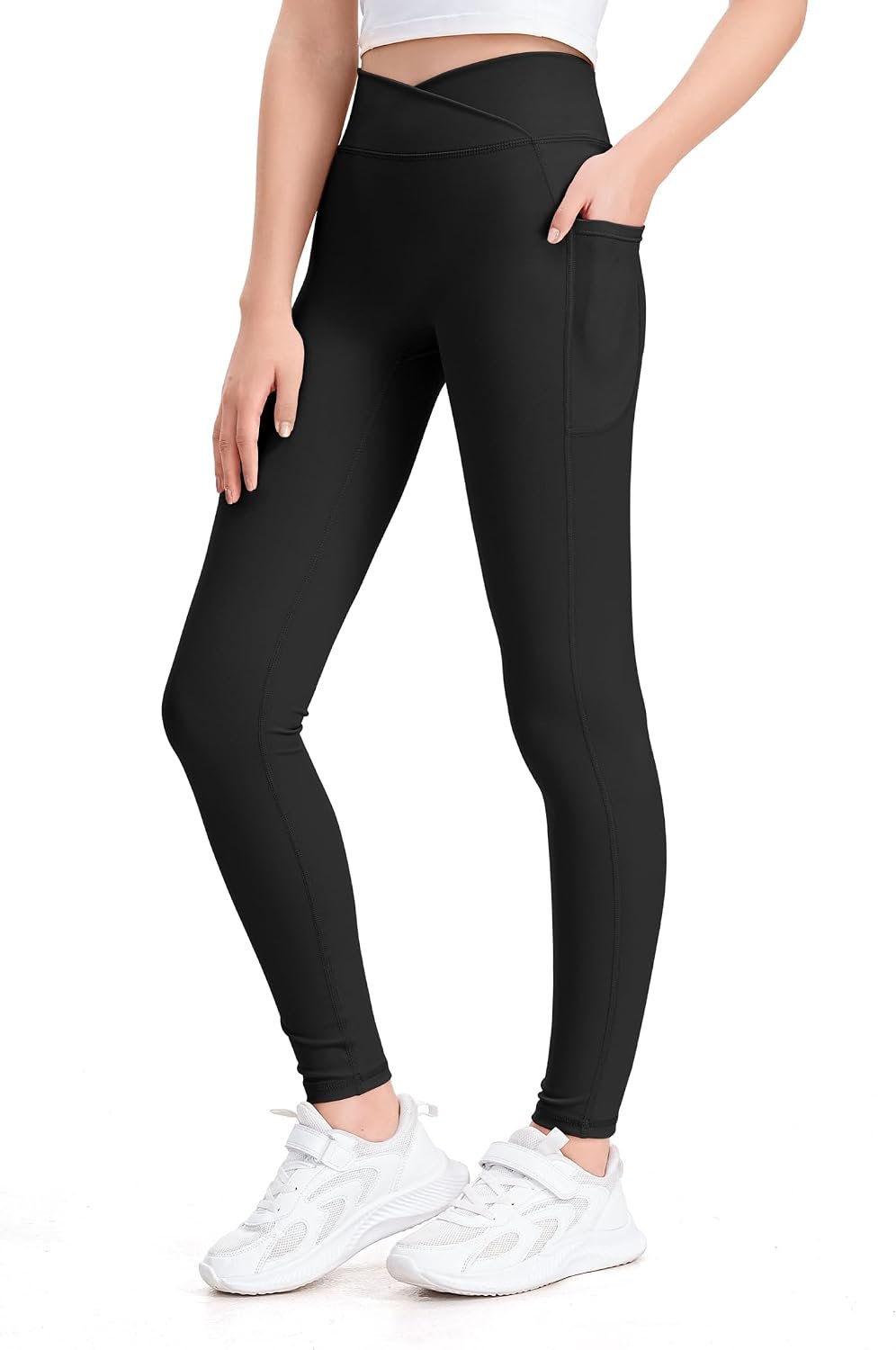 KEREDA Girls Athletic Leggings High Waist for Kids Teen Girls Yoga Pants