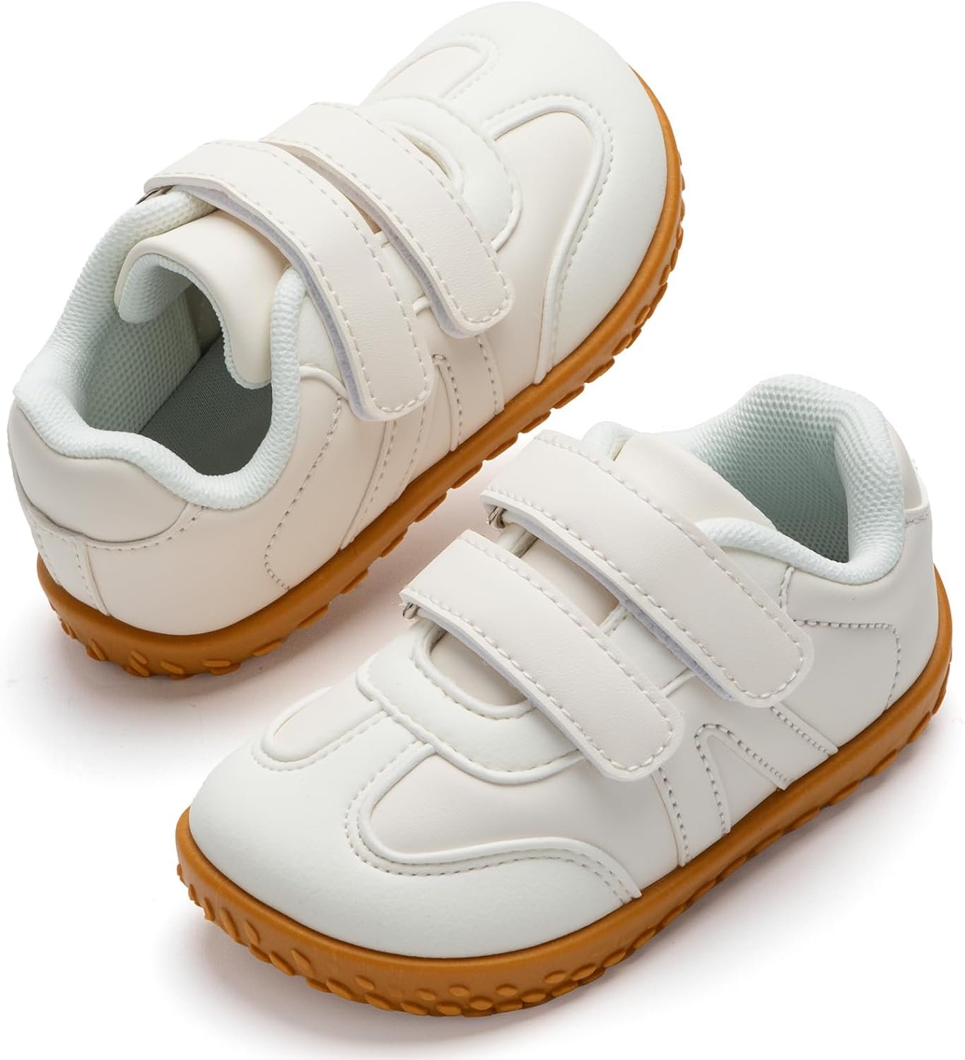 tombik Toddler Shoes Lightweight Barefoot Walking Shoes Non-Slip Sneakers with Dual Hook and Loops