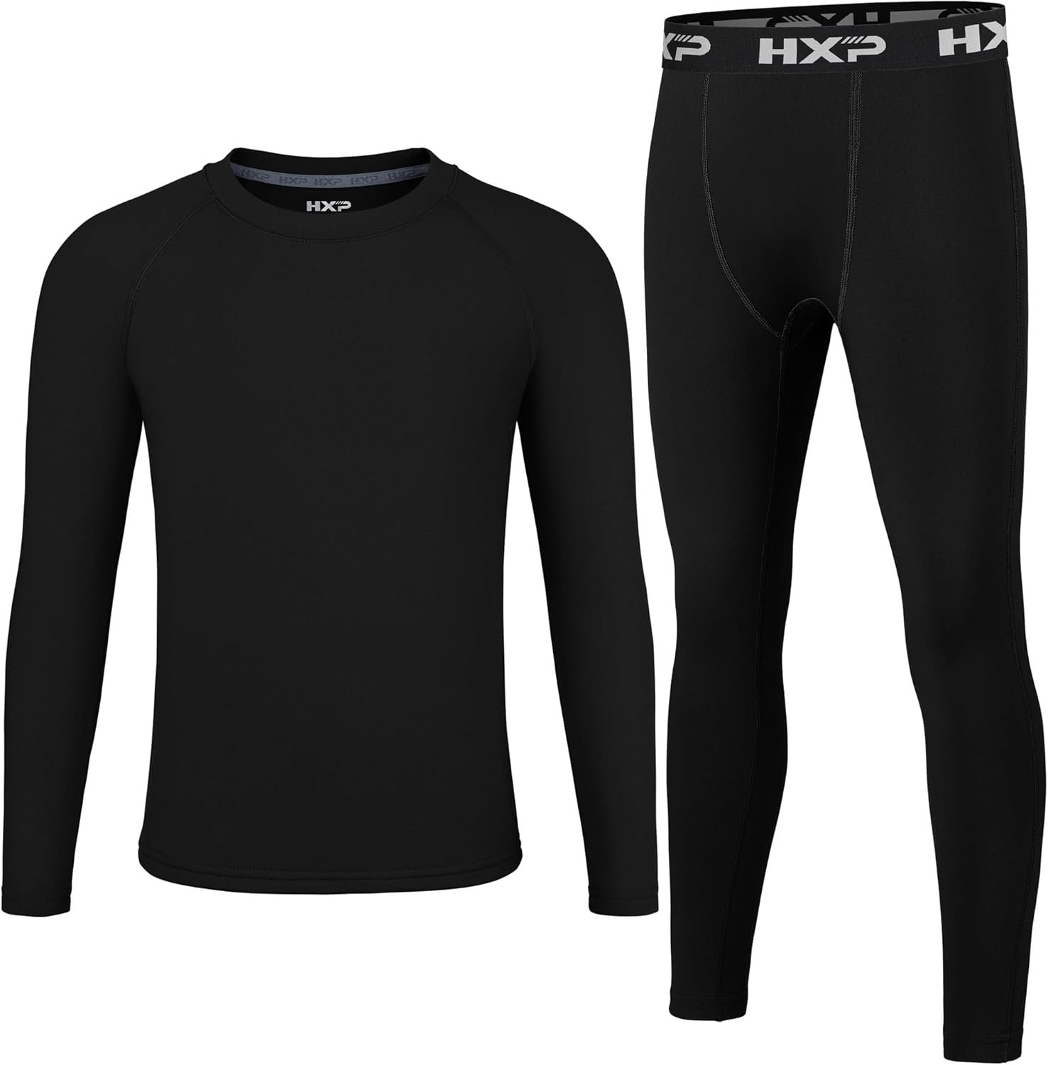 Boys Compression Thermal Set, Youth Fleece Lined Underwear Kids Base Layer | Thermals for Outdoor Winter Sports, Warm and Comfortable Long Sleeve Shirt and Pants, 4-Way Stretch Kids Tops and Leggings