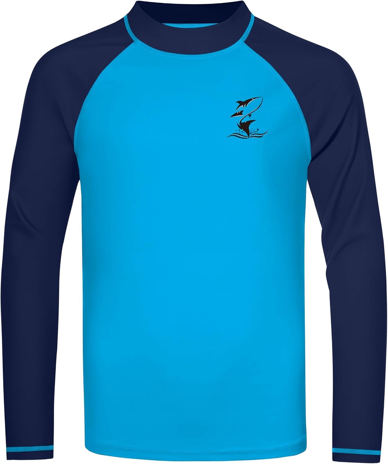 Boys Long Sleeve Rash Guard Swim Shirt, UPF 50+ SPF UV Sun Protection Water Shirt for Toddler Kids Youth Beach Surf