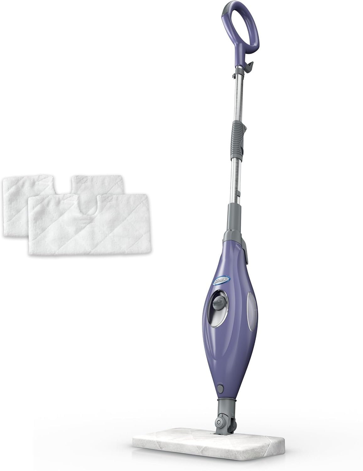 Shark Steam Pocket Mop with 2 Washable Double-sided Pads, Purple, S3501 | Lightweight, 2 Machine Washable Double-Sided Microfiber Pads, Swivel Steering, Steam Sanitization on Sealed Hard Floors