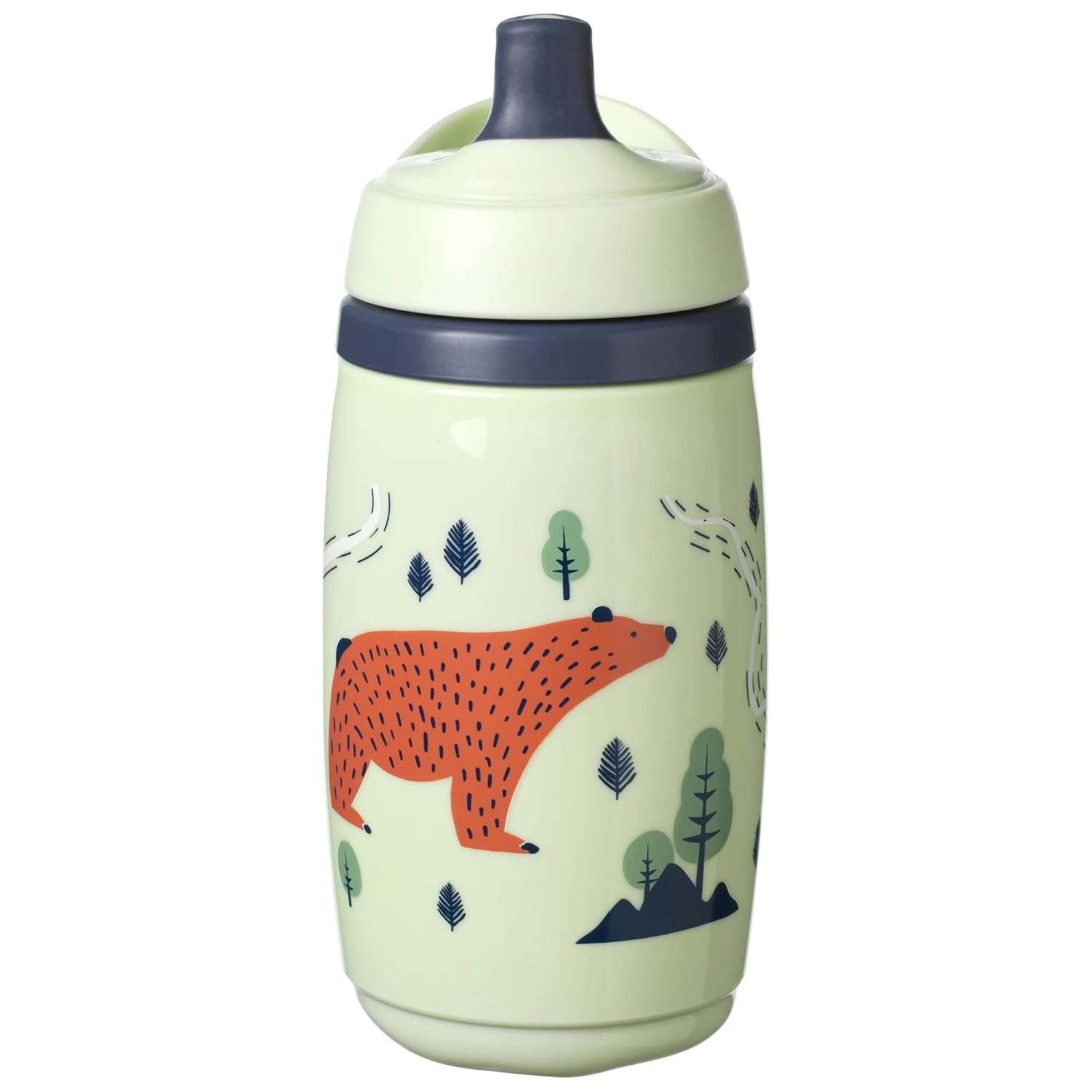 Tommee Tippee Toddler Water Bottle, Sporty, 1-3 Years, Leak-Proof, 9oz | Pack of 1, Insulated, INTELLIVALVE 100% Leak & Shake-Proof, Antimicrobial, Animal Print, BPA Free