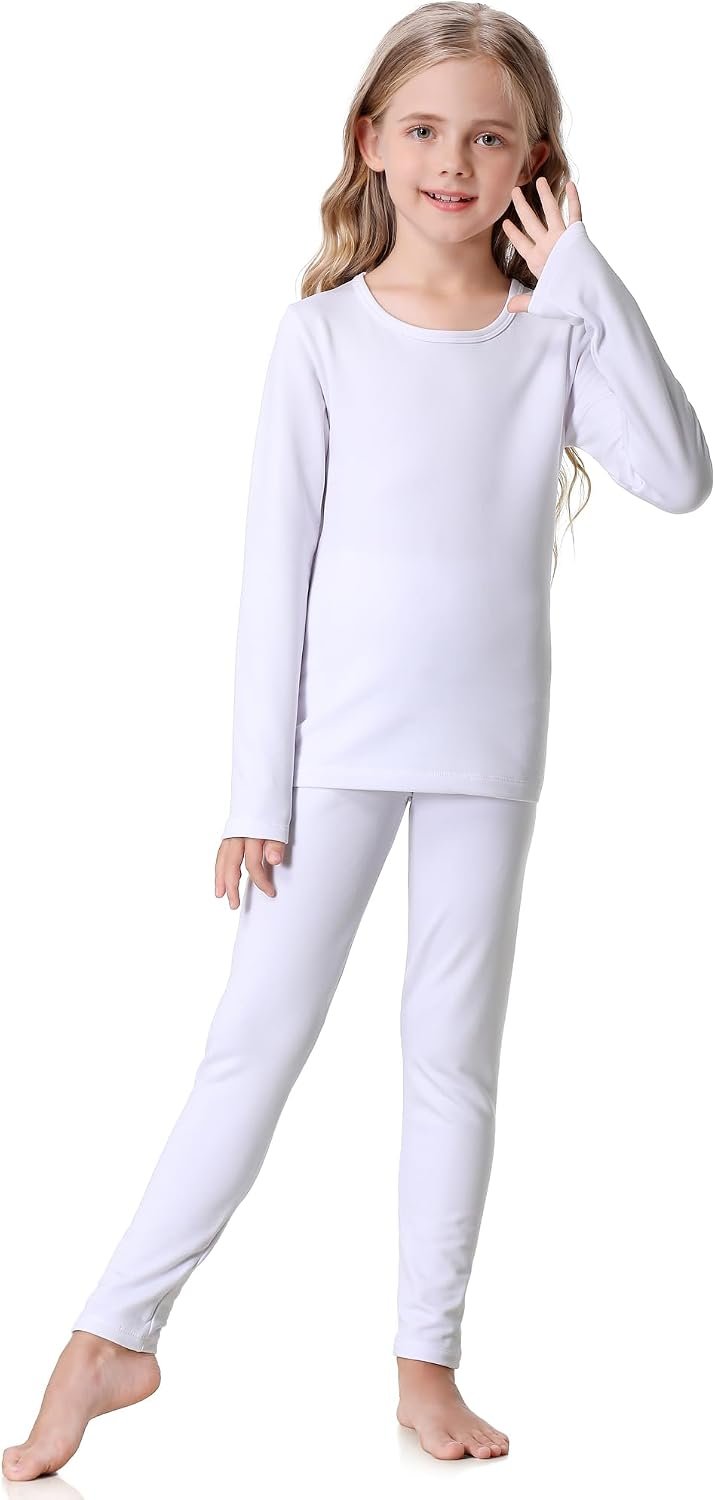 Thermal Underwear for Kids long johns, Girls Thermal Underwear Set for Skiing, Kids Long Underwear Base Layer Winter