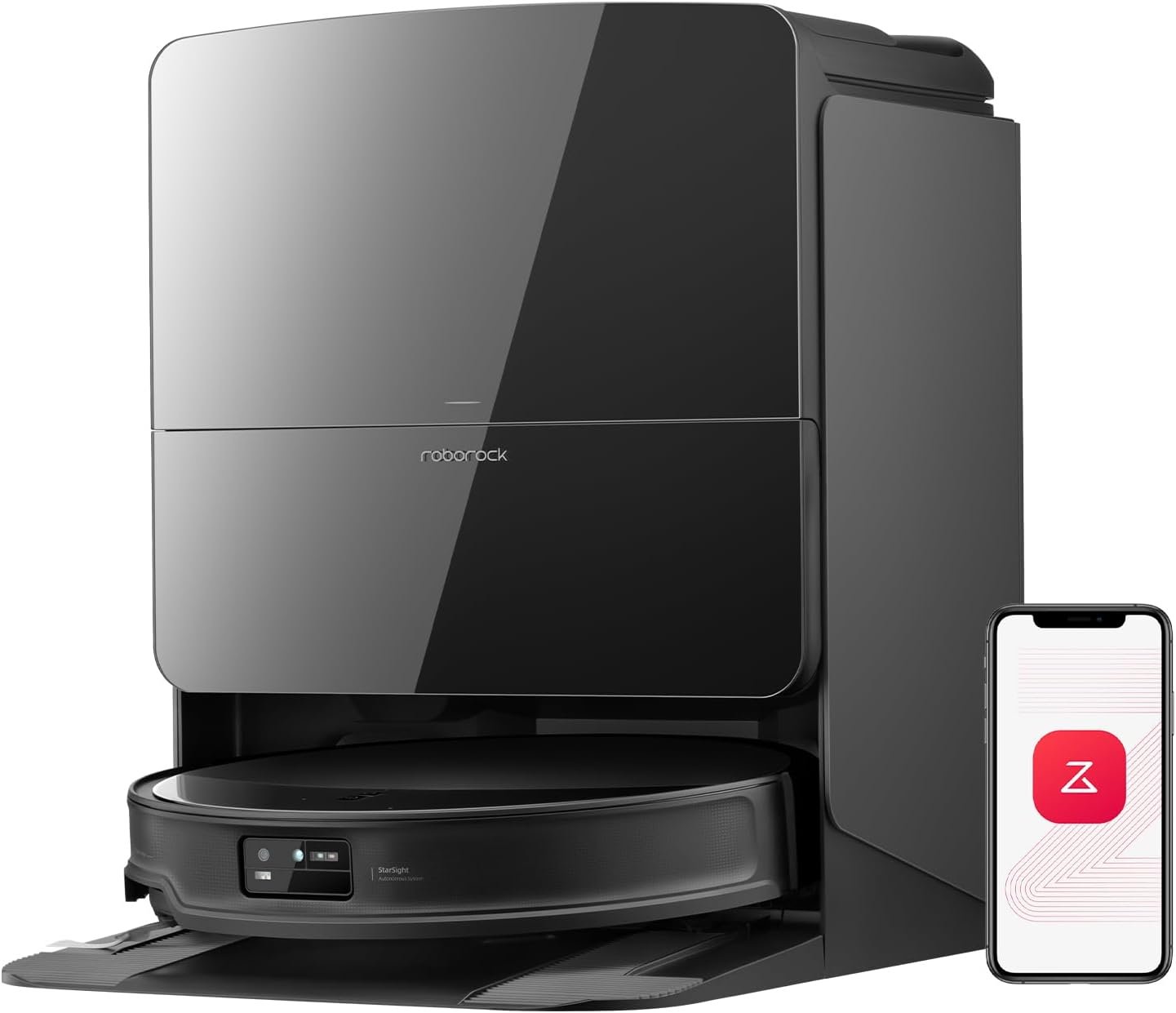 roborock Saros 10R Robot Vacuum and Mop, 22000Pa, Edge Cleaning | 3.14″ Slim Design Reaches Under Furniture, Zero-Tangle System, Self-Cleaning Dock With Hot-Water Mop Washing for Hands-Free