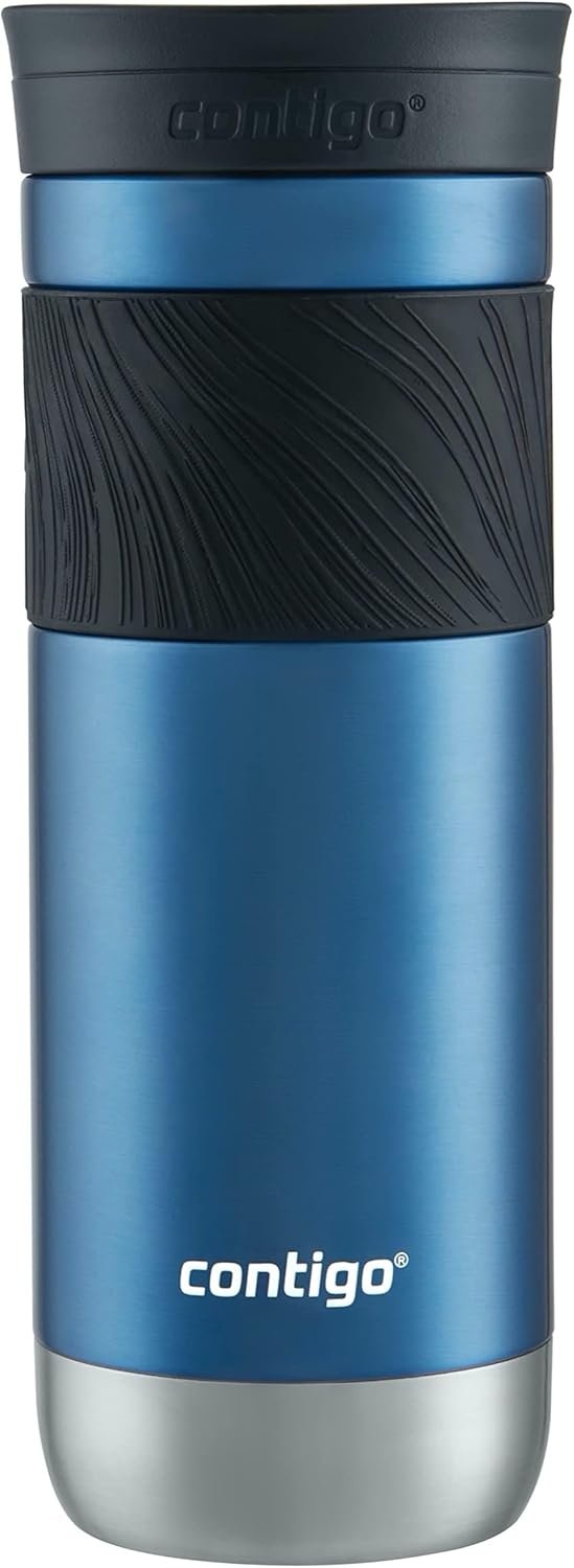 Contigo Byron Vacuum-Insulated Stainless Steel Travel Mug, 20oz – Leak-Proof Lid, BPA-Free, Blue Corn – Perfect Reusable Cup for Coffee or Water; hot and cold beverage holder