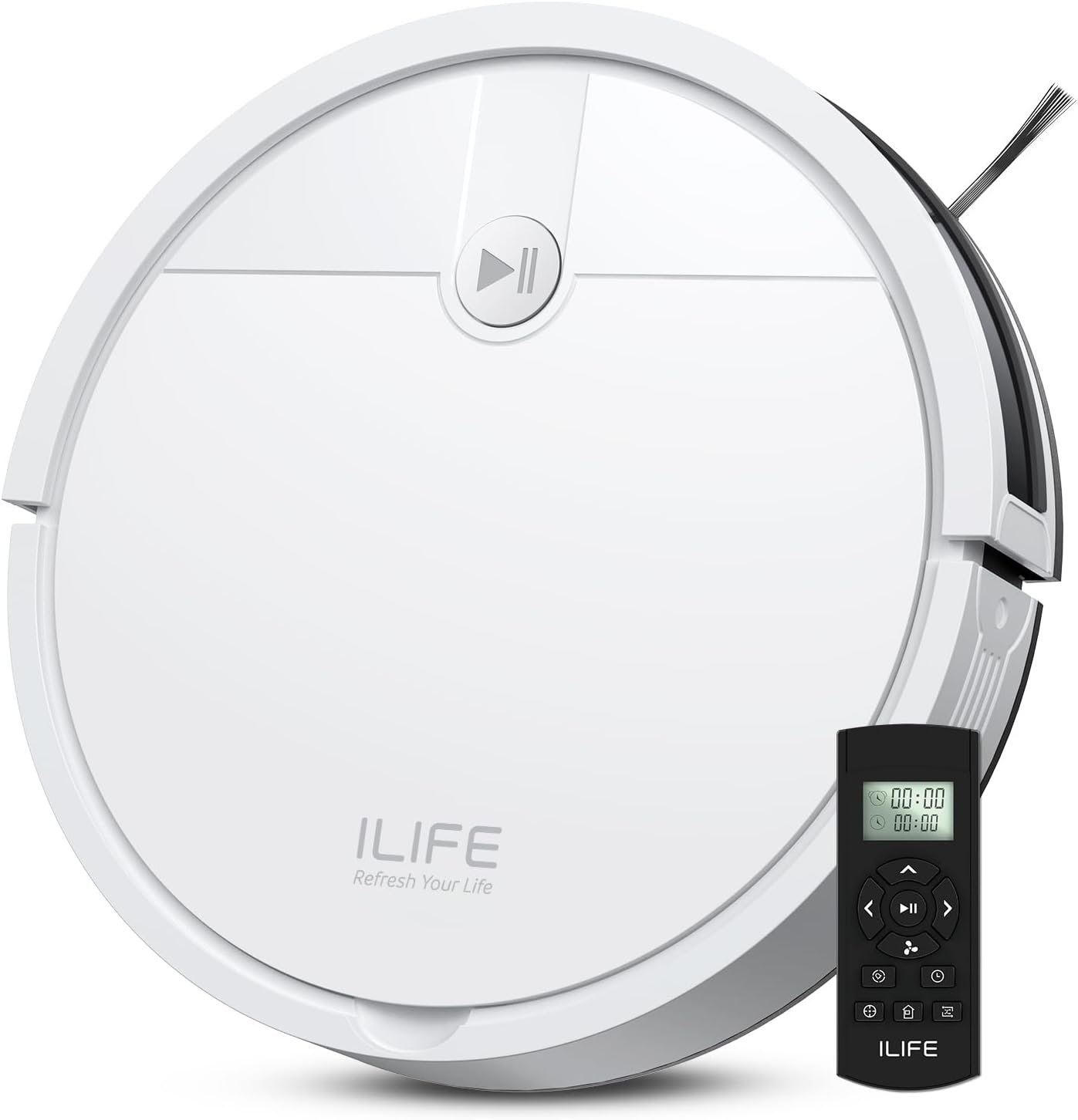 ILIFE V2 Robot Vacuum Cleaner, Tangle-Free Suction | 120 Mins Runtime, Slim, Self-Charging Robotic Vacuum Cleaner, Ideal for Pet Hair and Hard Floors