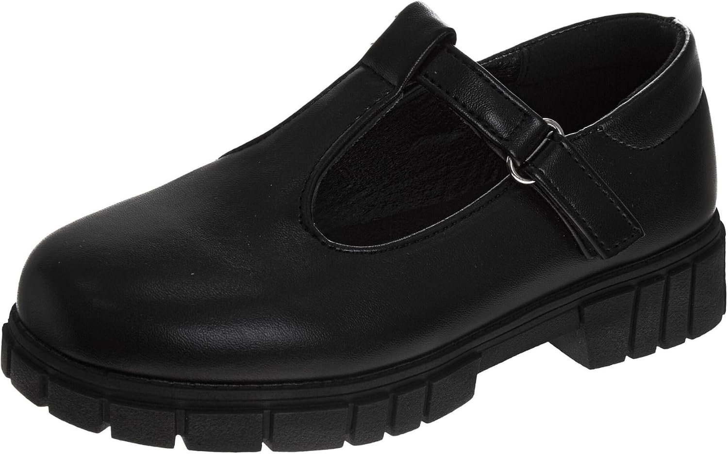 Girls Chunky Mary Jane Dress Shoes Faux Patent Leather School Uniform Shoes with Lug Sole– Size 10 Toddler 11–13 Little Kid 1–4 Big Kid
