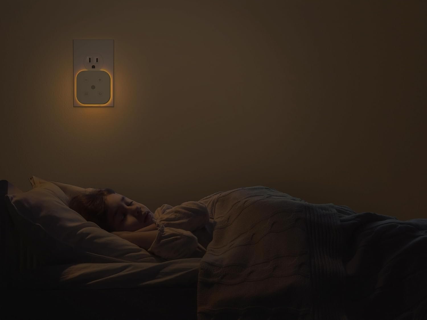 2 Pack Very Dim Sleep Night Lights Plug into wall, Kids Sleep Light, Adult Sleep Light, Bedroom Night Light, Light Sensor, LED, Dimmable, Warm Soft Light Plug in Night Light