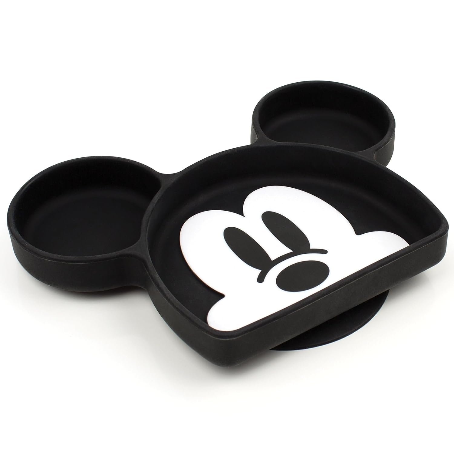 Bumkins Disney Silicone Grip Dish, Suction Plate, Divided Plate, Baby Toddler Plate, BPA Free, Microwave Dishwasher Safe – Mickey Mouse-1 Count (Pack of 1)