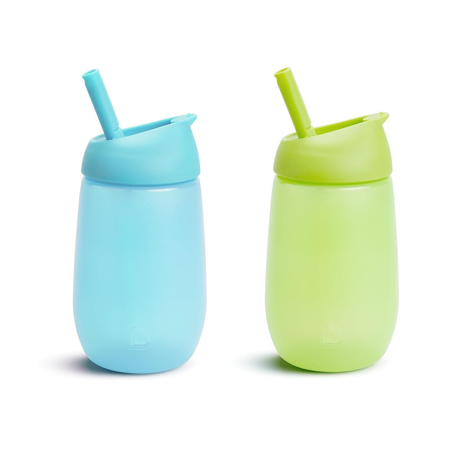 Munchkin Simple Clean Straw Cups for Toddlers 1-3, with Peel Open Straw for Easy Cleaning, Spill Proof Sippy Cup for Kids 12+ Months, 10 Ounce, 2 Pack, Blue/Green