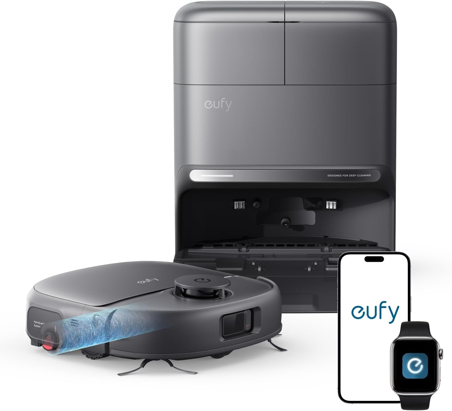 eufy C28 Robot Vacuum and Mop Combo, 15,000 Pa, HydroJet Roller Mop | Upgraded from X10 Pro, Zero-Tangle for Pet Hair, Auto Mop Washing&Drying, Self-Emptying&Refilling 2026 New
