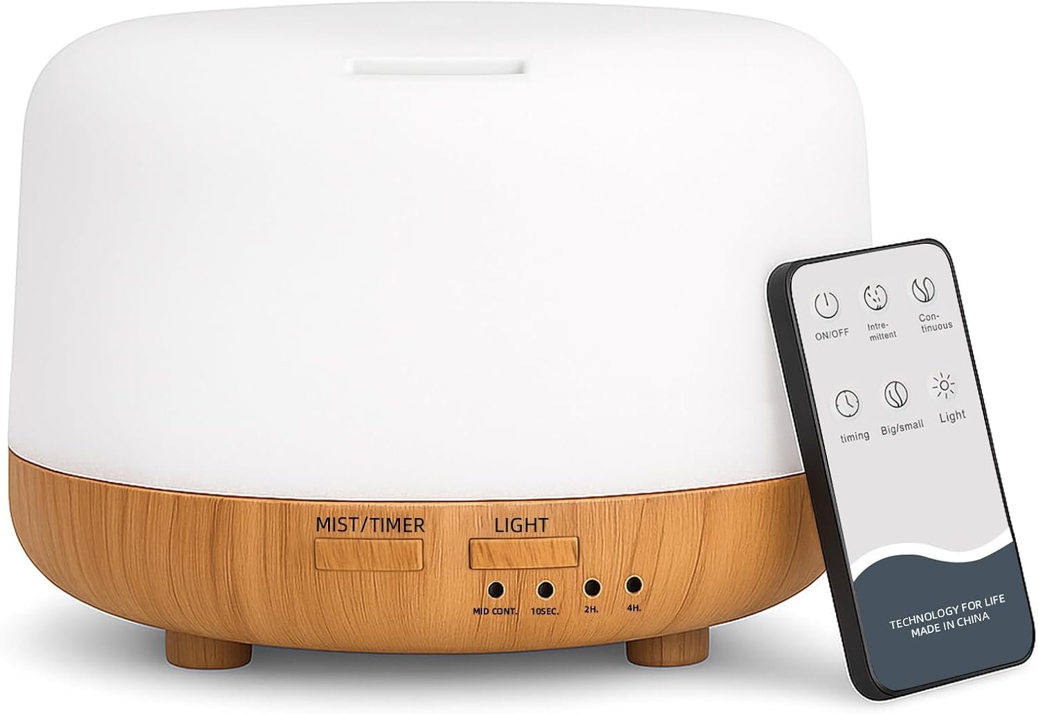 SPLITSKY 300ml Essential Oil Diffuser with Remote and 7-Color LED Light | Quiet ultrasonic aromatherapy diffuser with 2 mist modes, 2H and 4H timers, and waterless auto shut-off for bedrooms,offices.