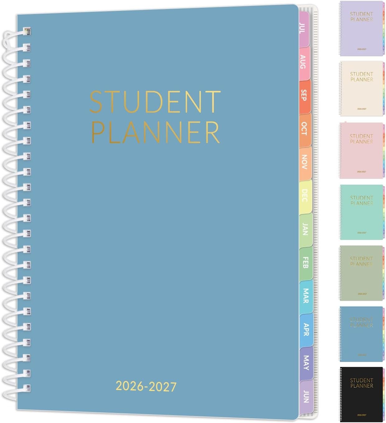 Student Planner 2026-2027, SUNEE Academic Weekly & Monthly Plan Book, Jul. 2026 – Jun. 2027, 6.5″×8.3″ Middle & High School Planner, Lesson Plan Book with Week’s Goals, Bookmark, Monthly Tabs, Blue