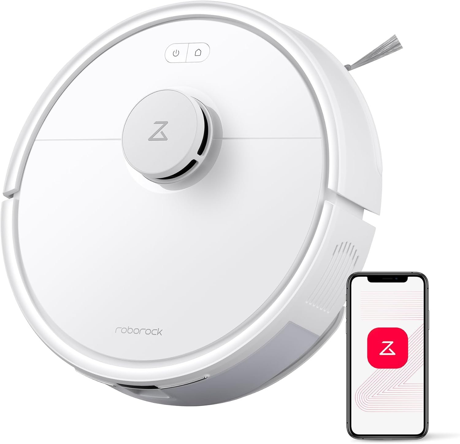 roborock Q7 L5 Robot Vacuum and Mop Combo, 8,000Pa Suction | Upgraded from Q5 Pro, Dual Anti-Tangle System, LiDAR Navigation, No-Go Zones, Self-Charging Robotic Vacuum, White