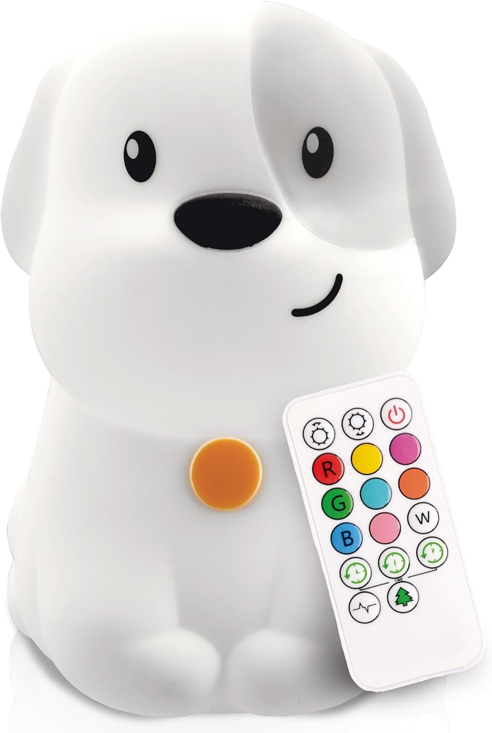 Lumipets Puppy Night Light with Remote, Squishy Silicone Lamp for Kids | Tap Control | Rechargeable 9-Color Changing Soft Glow | Nursery Nightlight for Kids | Portable Animal Nightlight | USB Cord
