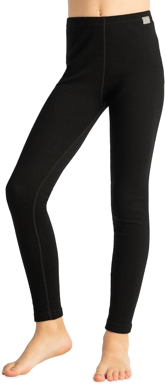 Merino Wool Base Layer Kids – Midweight Merino Wool Long Johns for Kids – Unisex Thermal Pants