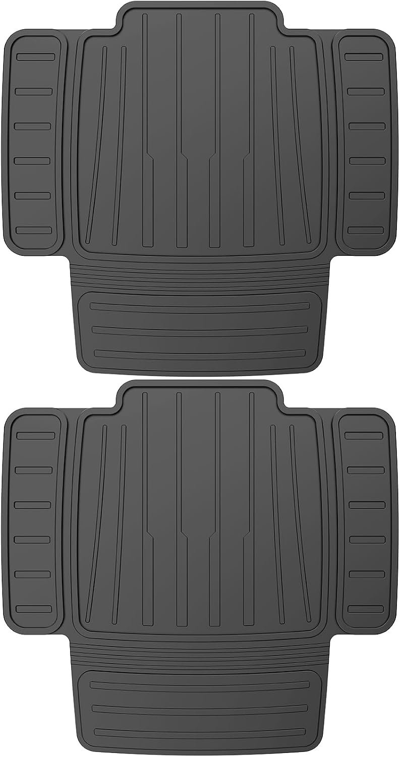 insefocc TPE Car Seat Protector for Child Car Seat, Waterproof Anti‑Slip No Imprints Car Seat Cover, Universal Booster Seat Protector for Baby & Pet, BPA‑Free Under Seat Car Mat（Black 2pc）