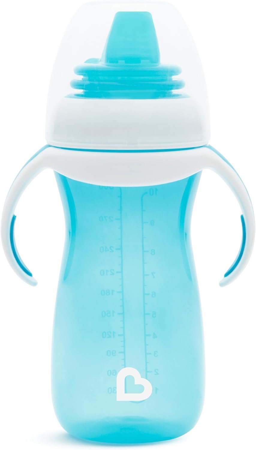 Munchkin Gentle Transition Baby Sippy Cup, Baby’s First Sippy – Helps Babies & Toddlers Transitioning from Bottles to Cups, Spill Proof, 9 Months & Up, 10 Ounce, Blue