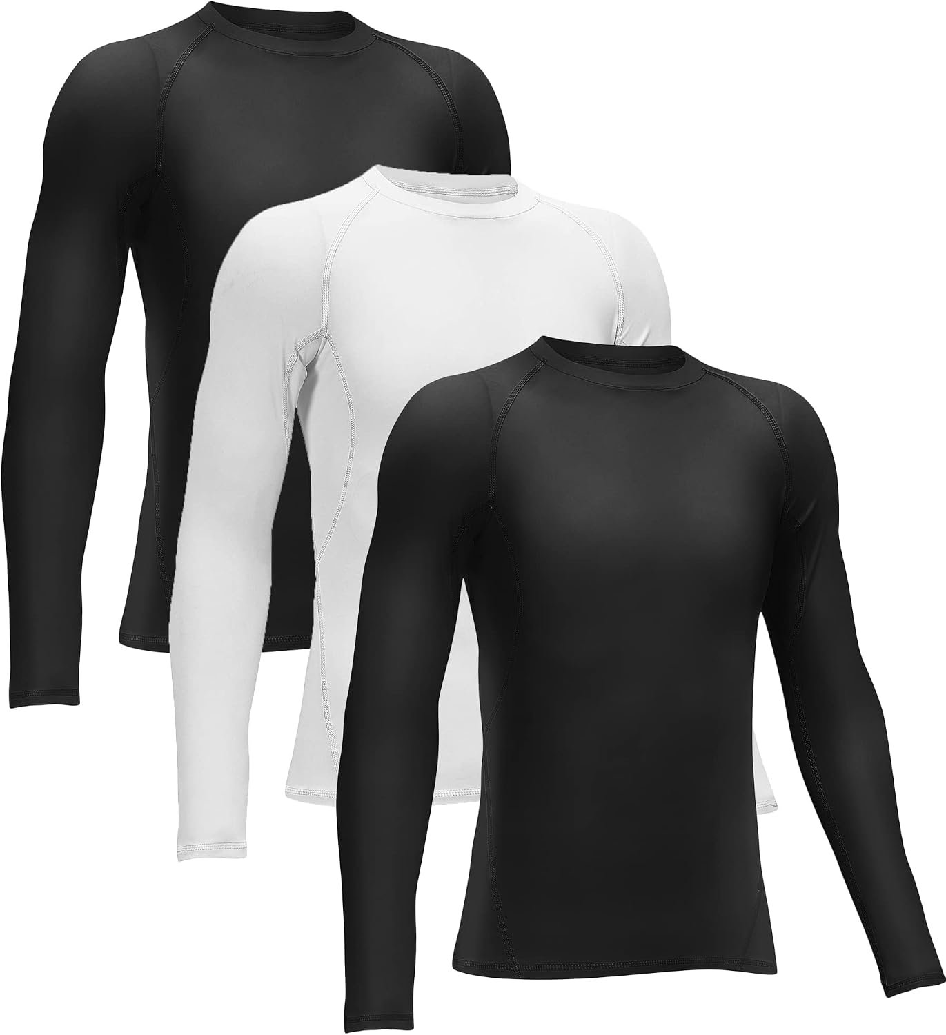3/4 Pack Youth Boys’ Compression Leggings Athletic Tights Pants for Kids | Stretchy, Breathable, Quick Dry, Tight Fit, Winter Warmth, Baselayer, Under Sports Uniform, for Basketball, Soccer, Baseball