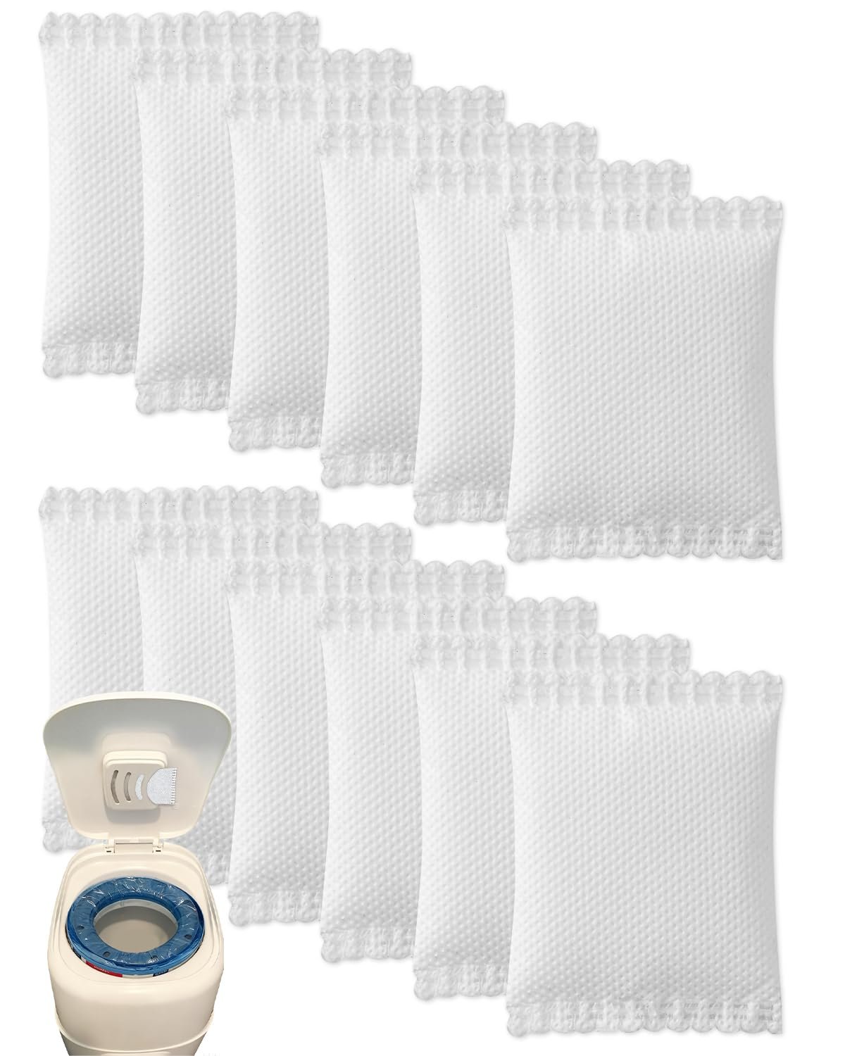 Diaper Pail Deodorizer Odor Absorber Filter Refill Compatible with Playtex Diaper Genie Complete and Expressions Pail, Lavender Scented Diaper Pail Odor Eliminator, 12 Pack