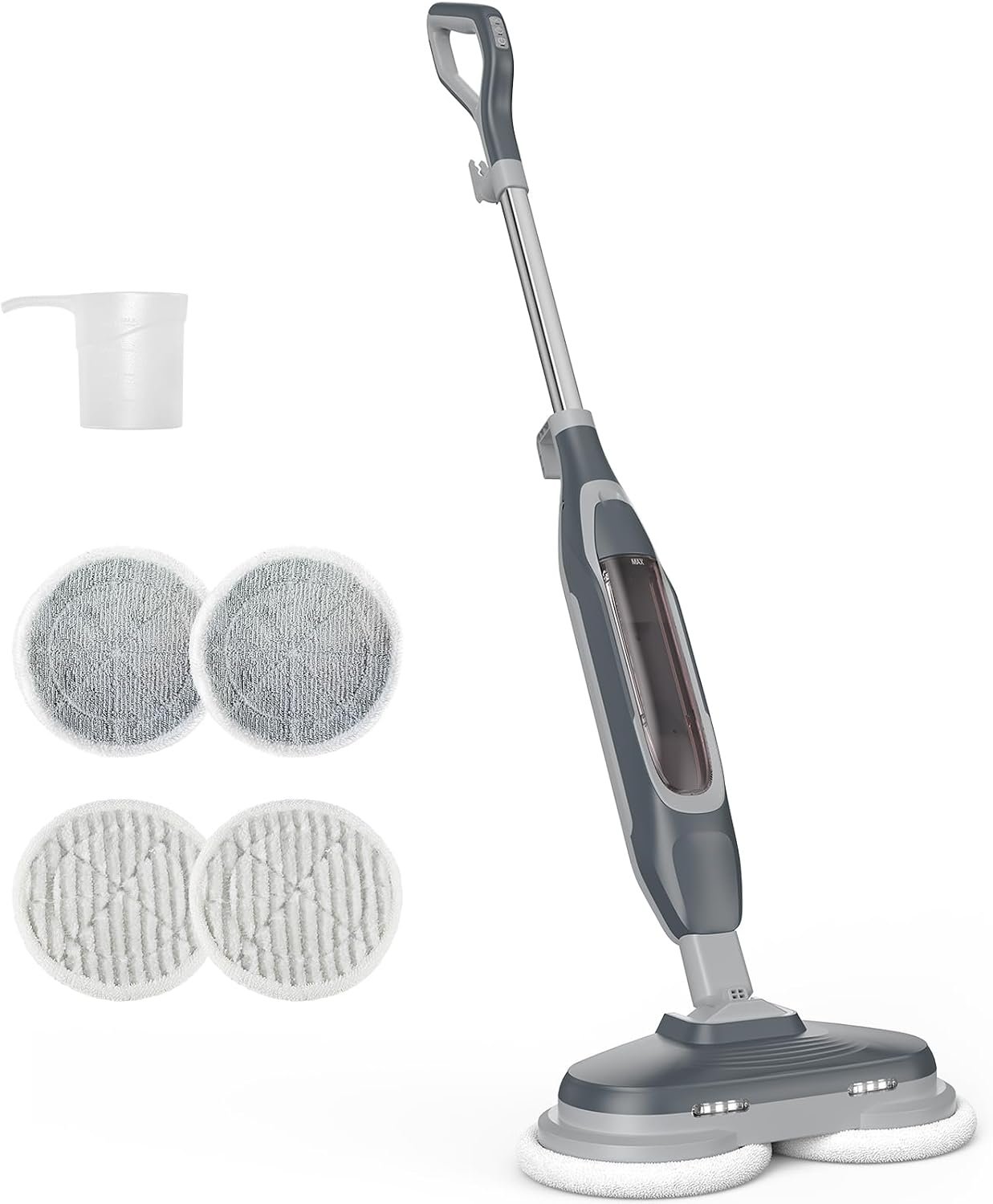 OLIXIS Steam Mop, All-in-One Scrubbing Steam Mops for Floor Cleaning with Rotating Pads, Floor Steamer with 2 LED Lights, 4 Cleaning Modes, Swivel Steering, 16.4 FT Cord, Safe for Hardwood and Tile