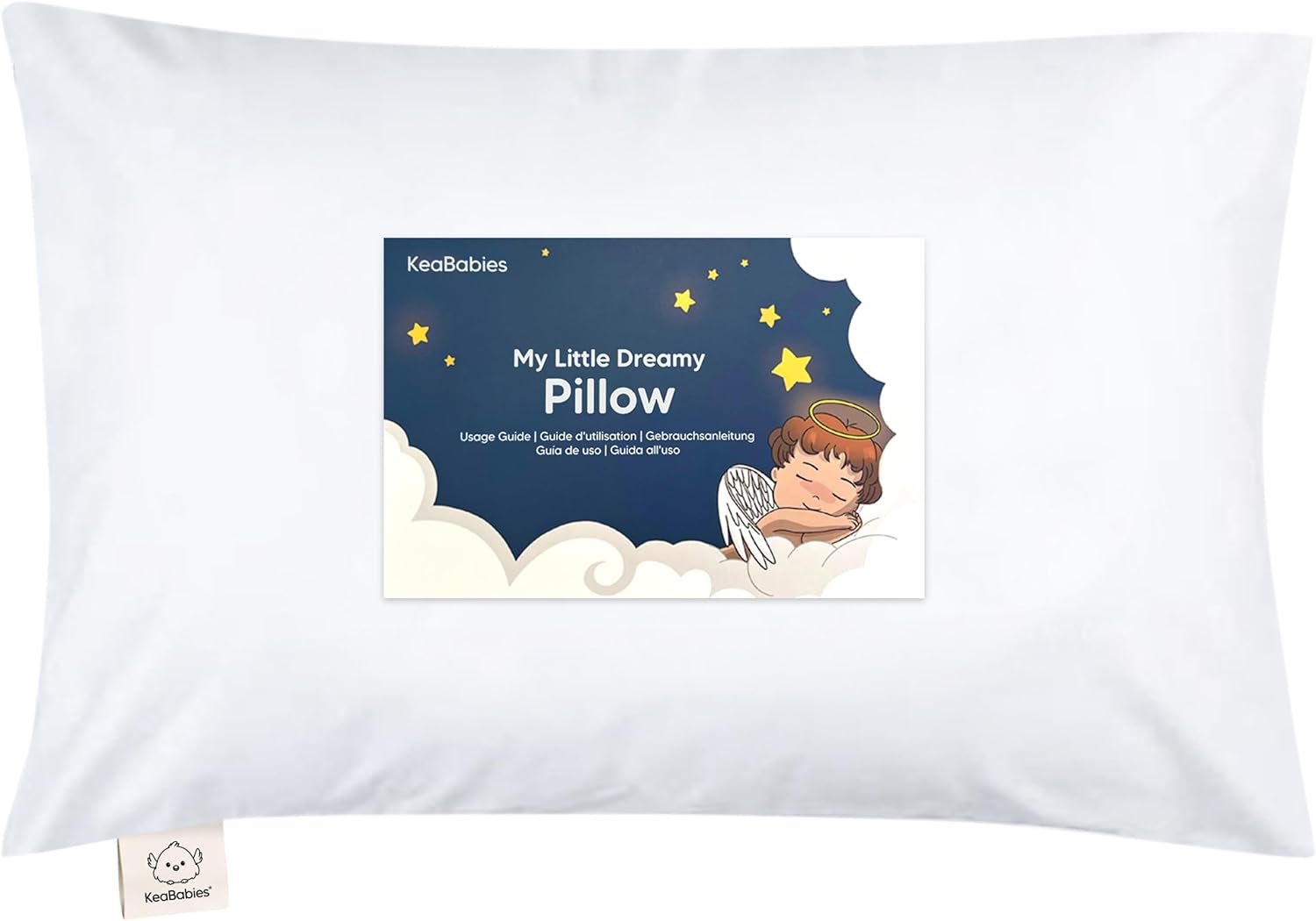 Toddler Pillow with Pillowcase, 13×18 My Little Dreamy Pillow (Soft White) | Kids Travel Bed Pillow for Sleep, Organic Cotton Small Pillowcase, Soft, Breathable, Machine Washable, Toddlers 2-5 years old