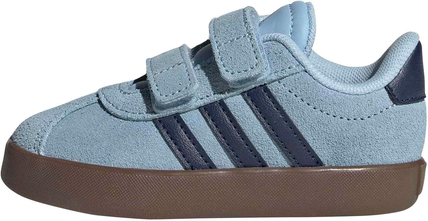 adidas Boys Vl Court 3.0 Slip On Sneakers Shoes Casual – Pink, White