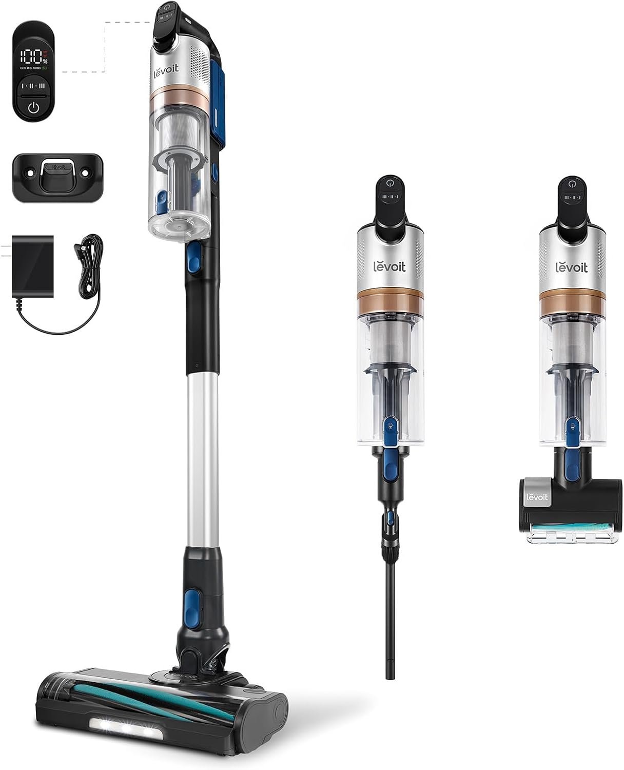 LEVOIT Cordless Vacuum, Ultra Suction, Up to 60 Mins, Motorized Pet Brush | HEPA Filter, Anti-Tangle Brush, Rechargeable, Versatile for Carpets & Hard Floors, Lightweight, LVAC-300