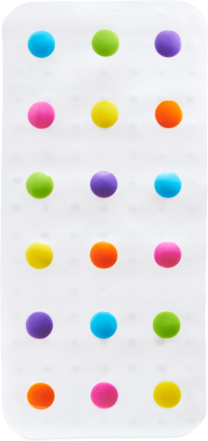 Munchkin® Dots™ Bath Mat for Kids, Multicolored, 30.5×14.25 Inch