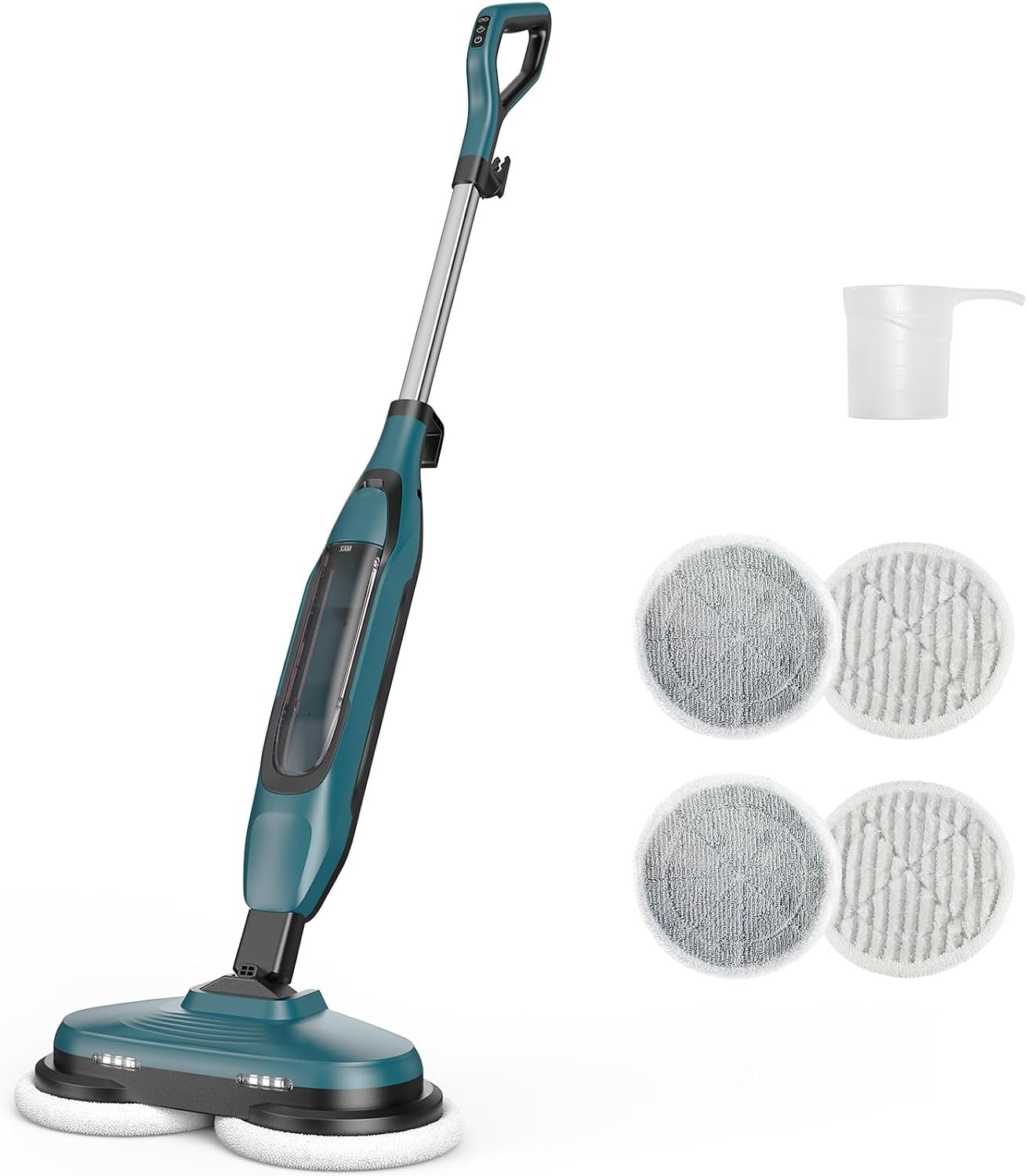 OLIXIS Steam Mop, All-in-One Scrubbing Steam Mops for Floor Cleaning with Rotating Pads, Floor Steamer with 2 LED Lights, 4 Cleaning Modes, Swivel Steering, 16.4 FT Cord, Safe for Hardwood and Tile